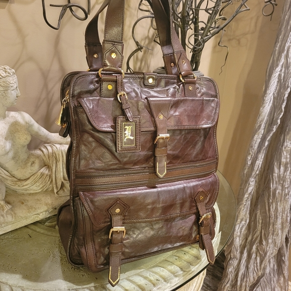 L.A.M.B. Handbags - L.A.M.B. by Gwen Stefani Richmond Leather Purse  Carry All Bag , Travel Bag #405